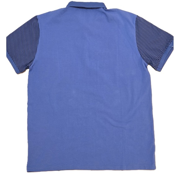 CAVIAR DREMES Mens XL Blue Geometric‎ Stripe Golf Polo Shirt - Picture 2 of 5